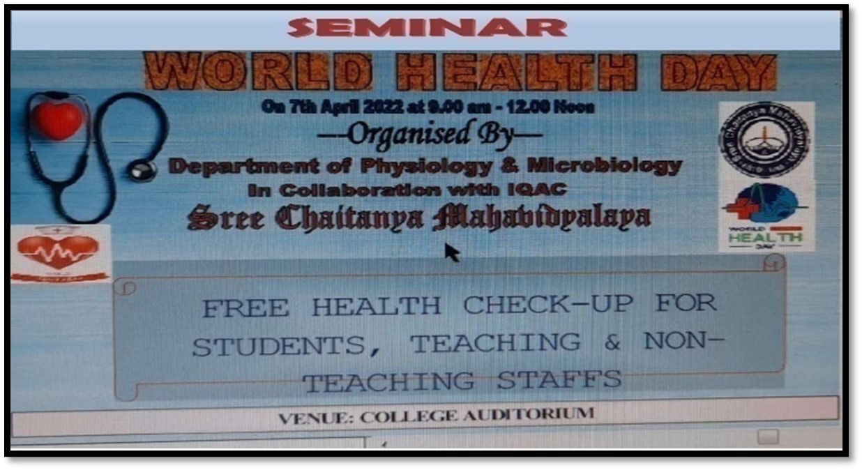 Seminar on the Occasion of World Health Day on dt 07.04.2022